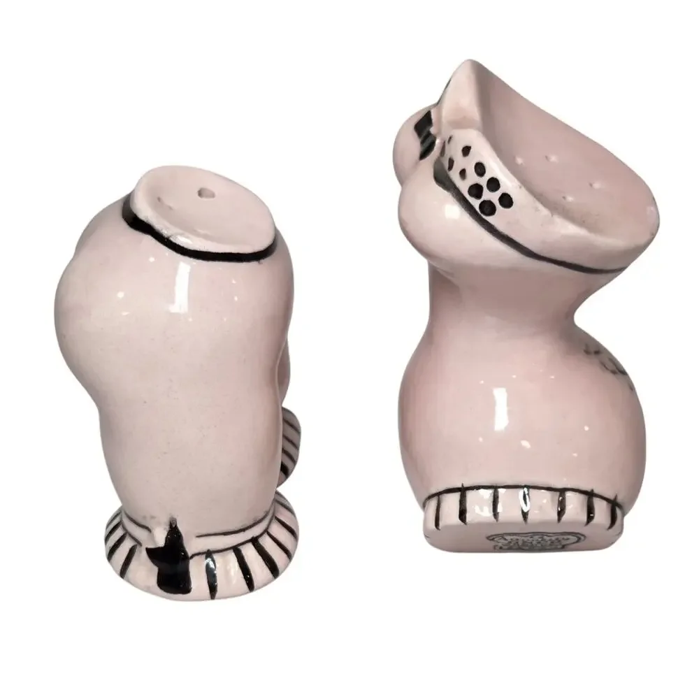 Vintage Enesco Japan Pink Lingerie Salt Pepper Shakers Corset Girdle MCM Kitsch